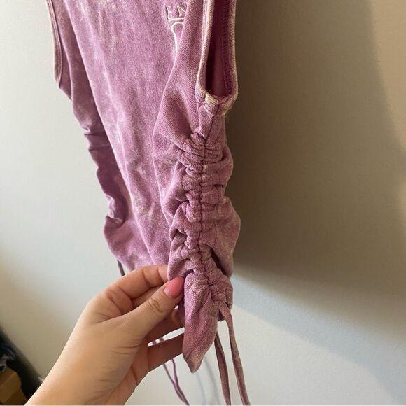 Coca Cola Enjoy Embroidered Side Cinch Ribbed Tank Тор - Picture 5 of 9